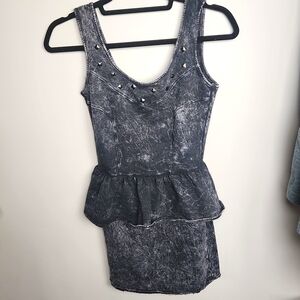 Juniors peblum mini dress